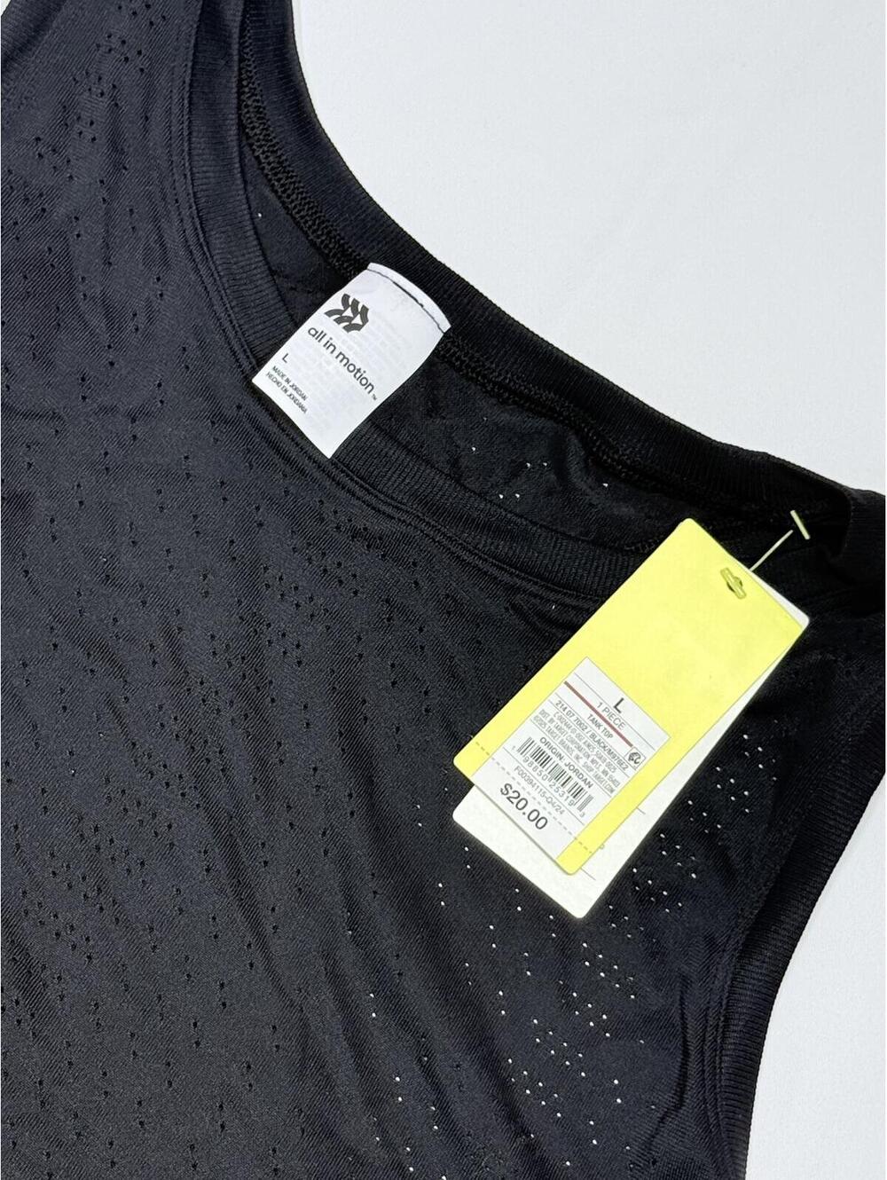 All in Motion Women’s Black Sleeveless Athletic Tank Top Size L